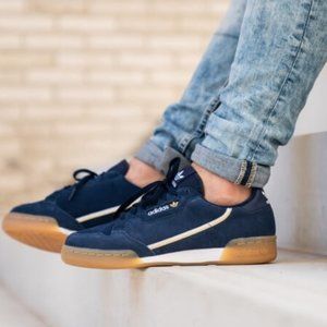 Adidas continental 80 suede sneakers, Navy Gold, US 9.5, CG6537